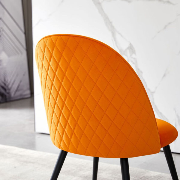 Mercer41 Kubetz Velvet Side Chair in Orange Wayfair